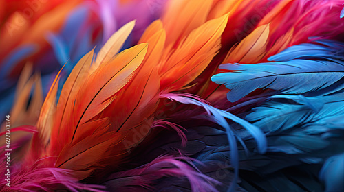 Multi colored feathers Background 