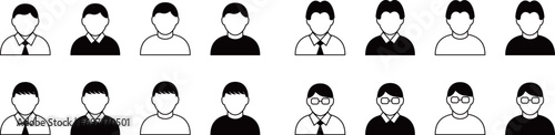 男性のアバターアイコンセット