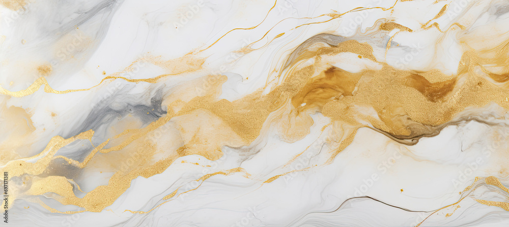 Obraz premium Marble granite white with gold texture. Background wall surface black pattern graphic abstract