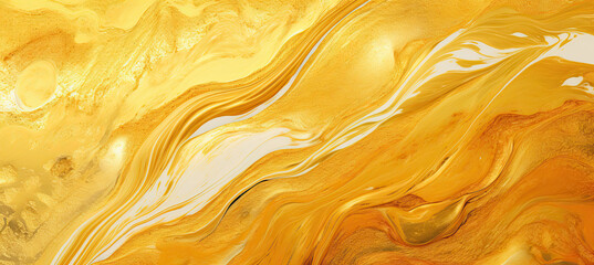 Gold fluid art marbling paint textured background