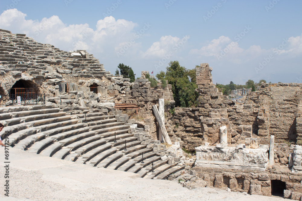 ruins of ancient roman amphitheater ruins of ancient roman amphitheater