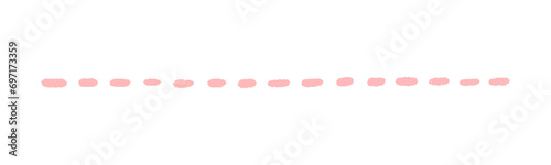 かわいい手書きのピンク色の破線･アンダーライン - シンプルでおしゃれな落書きのデコレーション素材