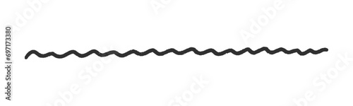 かわいい手書きの黒い波線･アンダーライン - シンプルでおしゃれな落書きのデコレーション素材