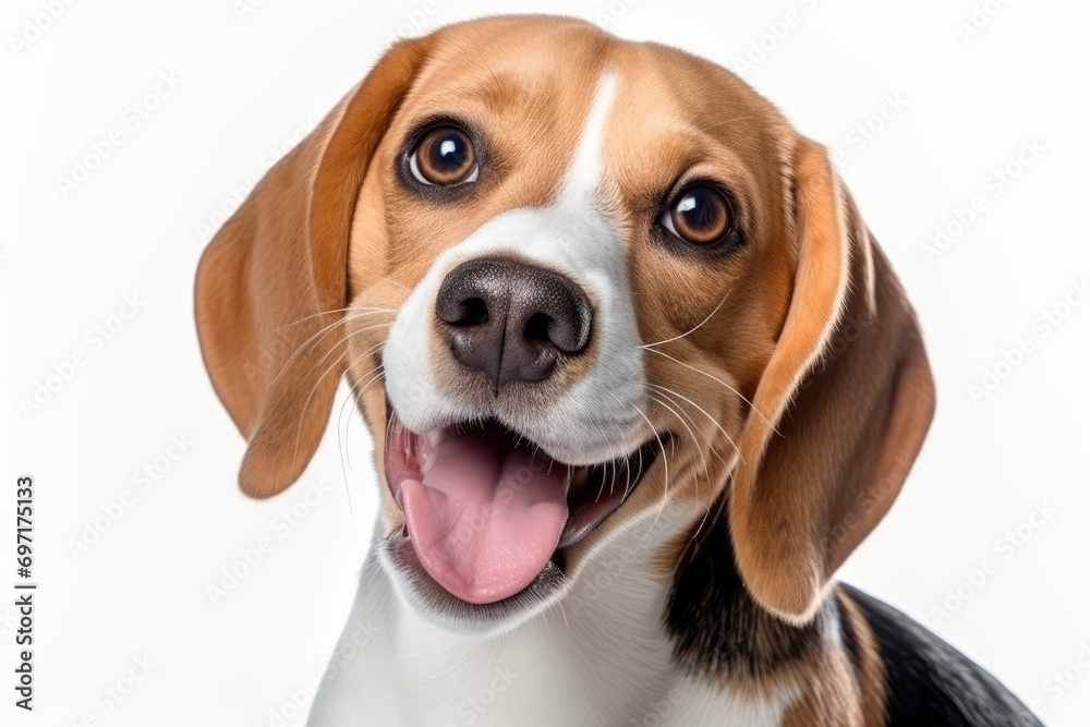 beagle dog portrait isolated on white background