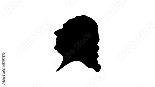 Rene Antoine Ferchault de Reaumur, black isolated silhouette