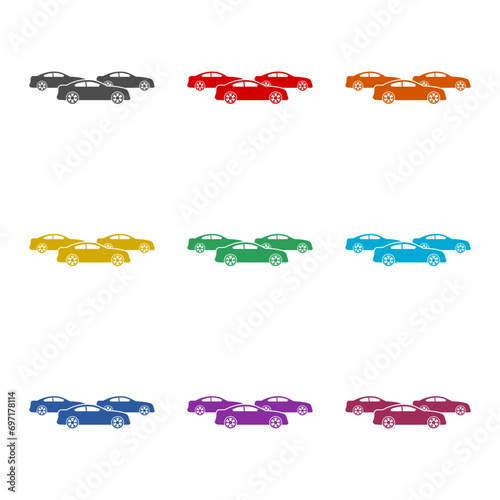 Car fleet icon logo icon isolated on white background. Set icons colorful © sljubisa