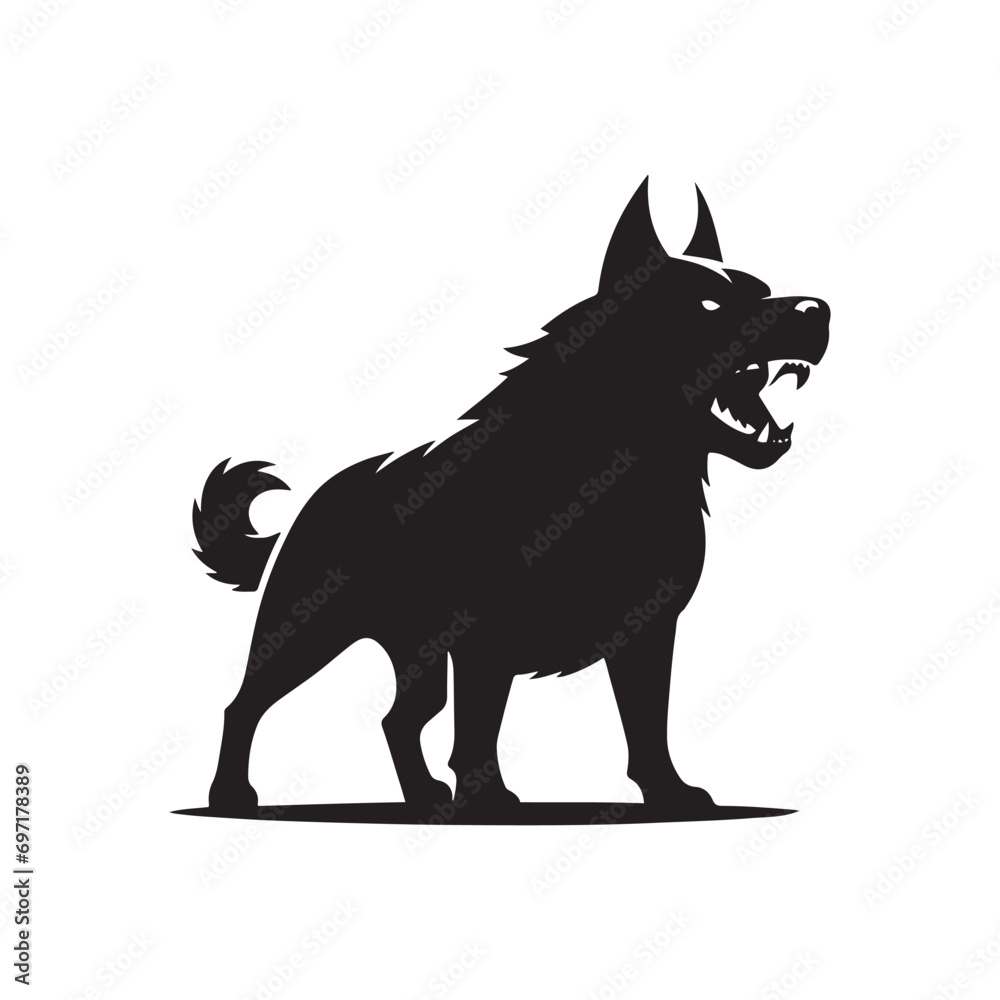 Silhouette of Barking Dog - A Captivating Visual Exploration of Canine Vocal Expression
