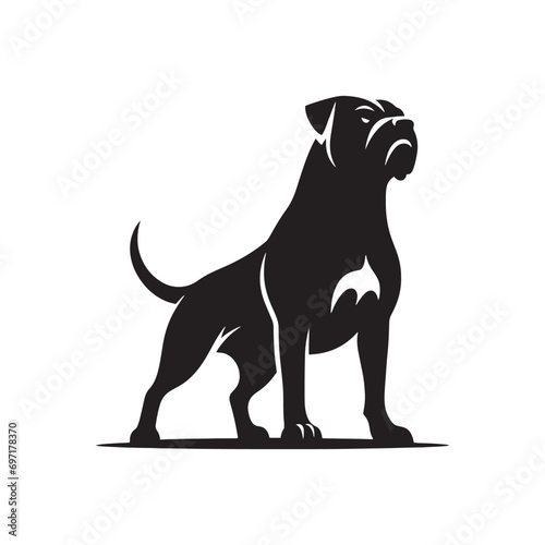 Dynamic Barking Dog Silhouette - A Powerful Representation of Canine Vocalization in Artistic Form
