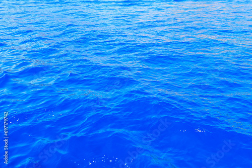 Beautiful water of the Mediterranean and Aegean Sea. Background with selective focus and copy space