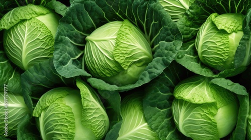 Cabbage pattern background, AI generated Image photo