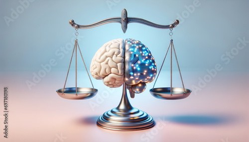 Balance of Technology and Justice: AI Brain on Modern Scale