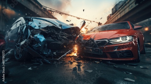 Two car accident concept photo