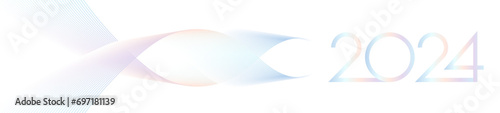 Abstract wave rainbow, holographic color gradient line pattern on white background. Contemporary vector design for elegant business card, brochure, flyer, banners. 2024 celebration 