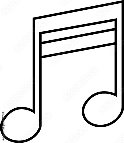 Note music icon in trendy black Line style design. Musical key sign page symbol with treble clef for your web site design on transparent background. Musician splash effect sign business concept.