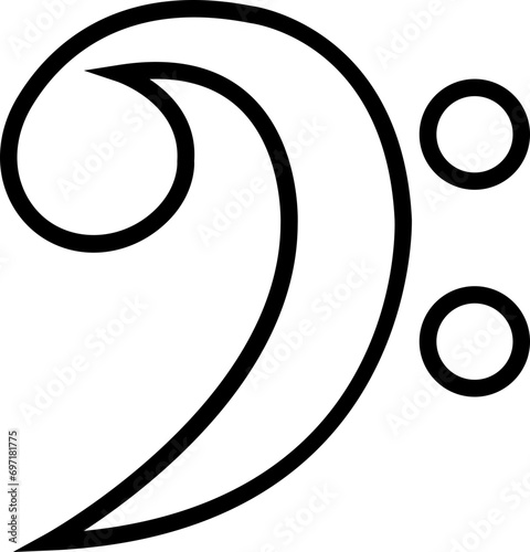 Note music icon in trendy black Line style design. Musical key sign page symbol with treble clef for your web site design on transparent background. Musician splash effect sign business concept.