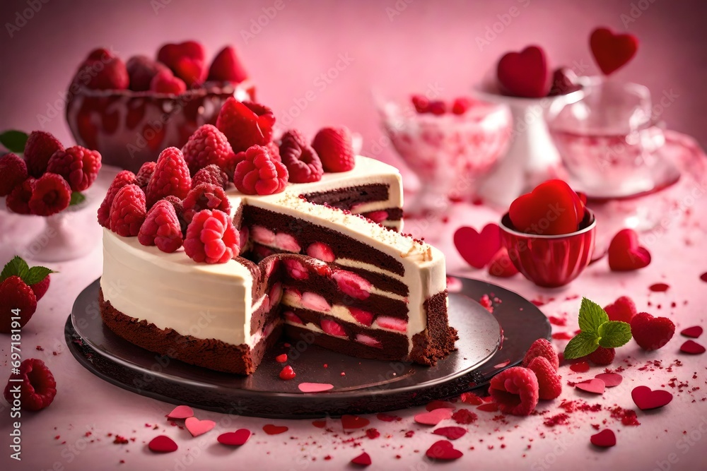 chocolate cake with strawberries