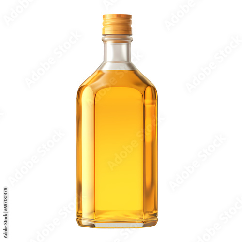 Plastic oil bottle isolated on transparent background