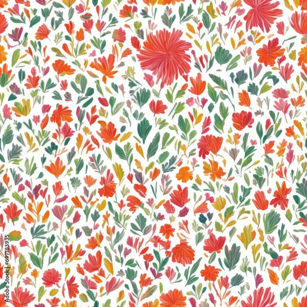 Abstract seamless pattern. Exotic flowers. AI generated Abstract seamless pattern. Exotic flowers. AI generated