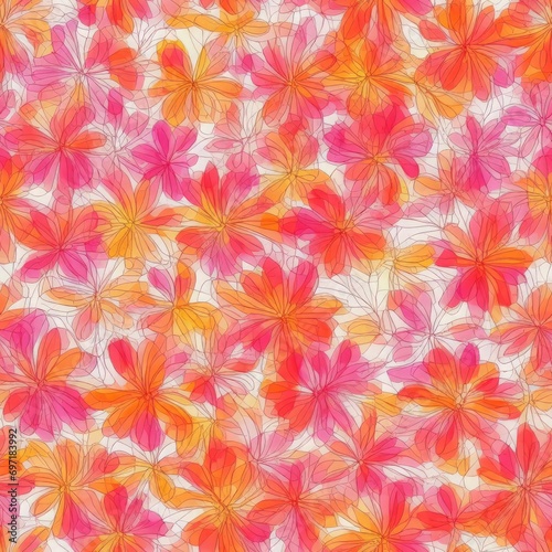 Abstract seamless pattern. Exotic flowers. AI generated