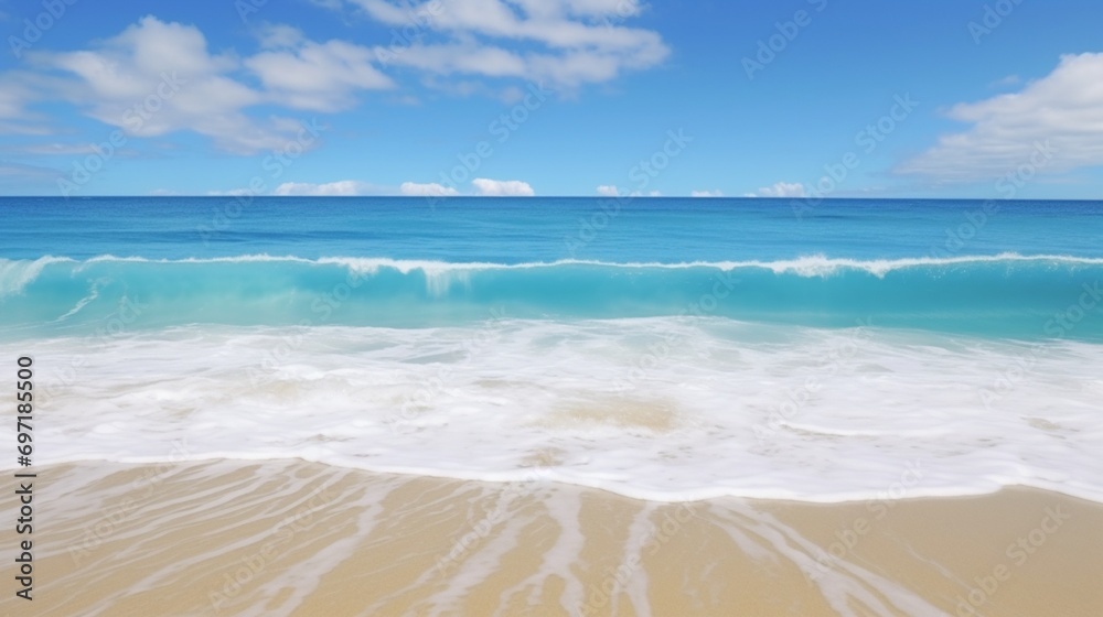 Hawaii's tropical blue ocean with white sand beneath it
