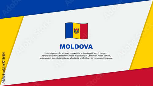 Moldova Flag Abstract Background Design Template. Moldova Independence Day Banner Cartoon Vector Illustration. Moldova Banner