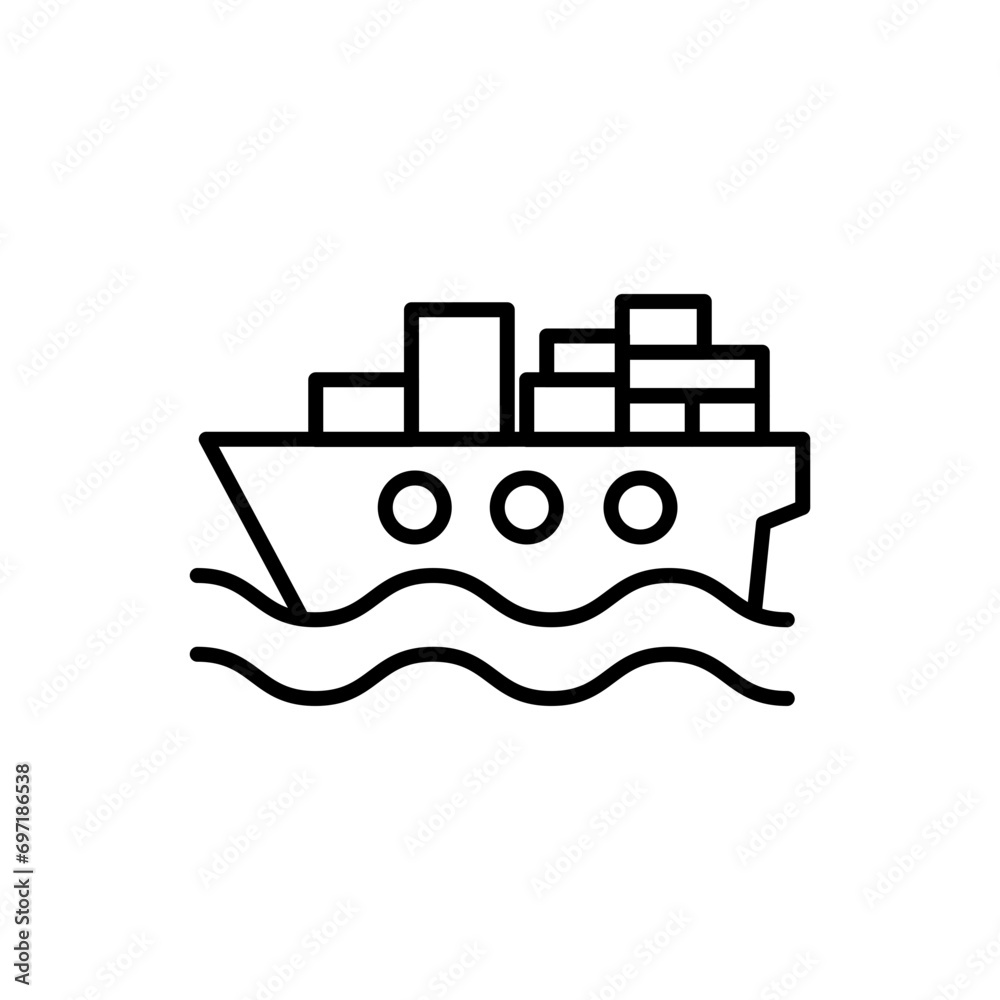 Cargo ship icons, logistic minimalist vector illustration ,simple transparent graphic element .Isolated on white background Cargo ship icons, logistic minimalist vector illustration ,simple transparent graphic element .Isolated on white background