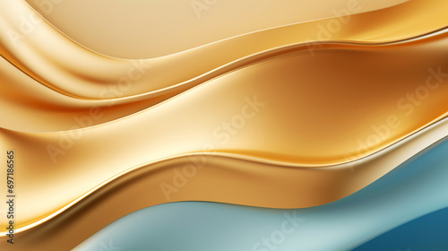 Water gold and blue waves abstract luxury background