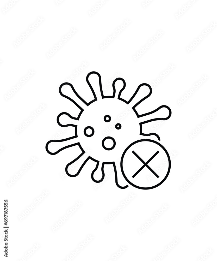 Fototapeta premium no virus icon, vector best line icon.