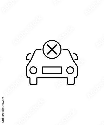 no car icon, vector best line icon.