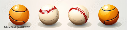 Assorted Sport Balls Illustration Set photo
