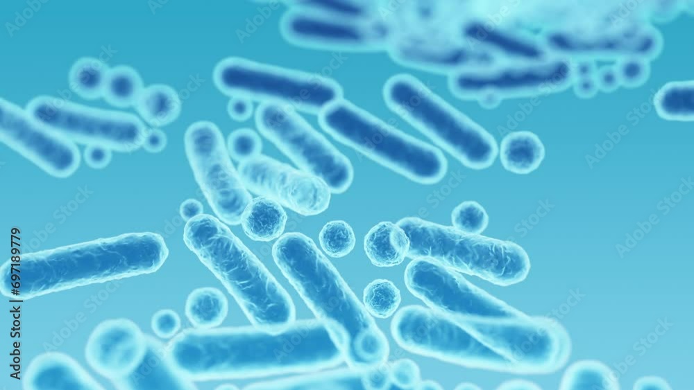 Enterobacteriaceae, gram-negative rod-shaped bacteria, part of intestinal microbiome and causative agents of different infections, 3D rendering. Escherichia coli, Klebsiella, Enterobacter and other
