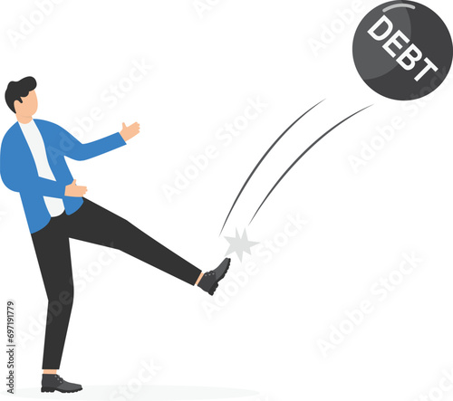 Debt free or freedom for pay off debts, loan or mortgage, solution to solve financial problem, savings or investment to break free,

