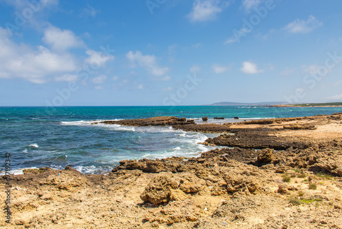 Deserted Wild Beach with Mountains and Sea in Tunisia  North Africa