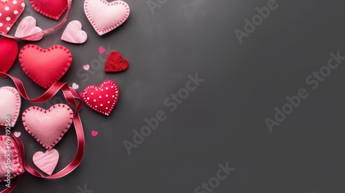 photo top view of valentine's day concept with copy space. 