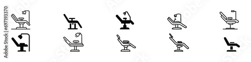 Dental chair icon, Dental Chair Related Vector Glyph Icon. Dental Chair sign, Dentist chair, orthodontics line icon. Dental care equipment sign, Sitting in dentist chair icon