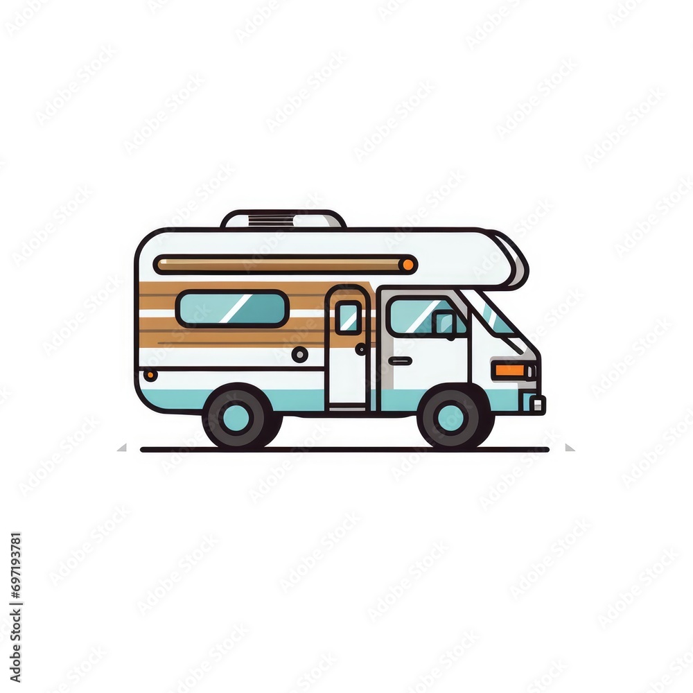 Camping car icon, AI generated Image