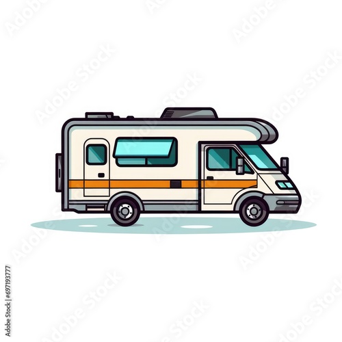 Camping car icon, AI generated Image