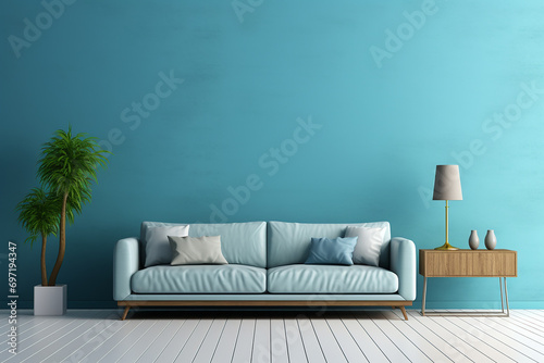 Wallpaper Mural 3d rendered Minimal style Modern living room interior design with sofa Torontodigital.ca