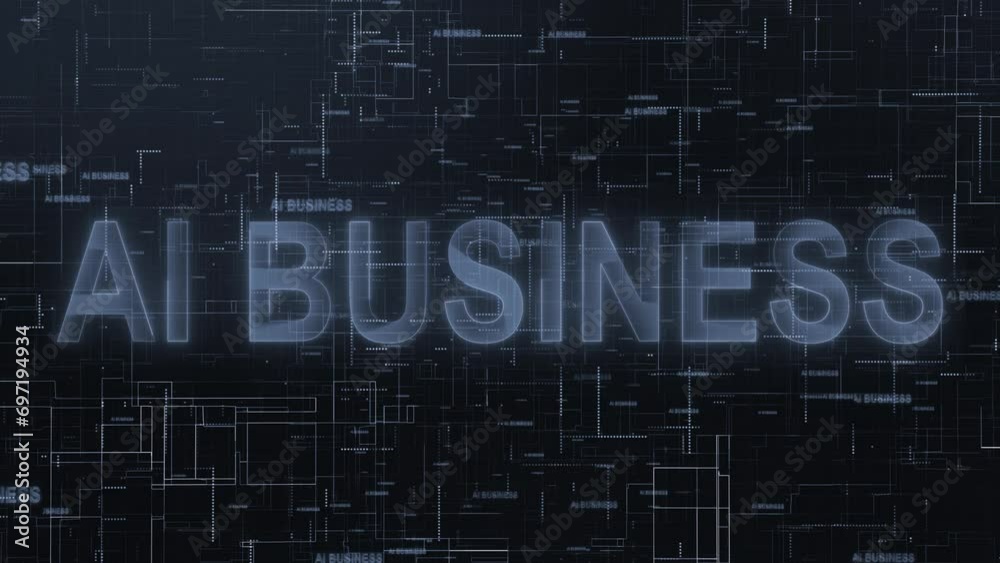 AI business text technology data line AI business text technology data line