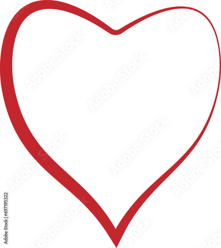Red Heart Outline Design.