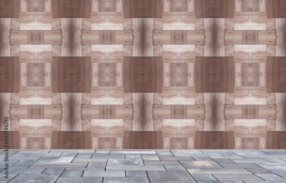 Obraz premium Gartenterrasse mit Fliesen in Holzoptik