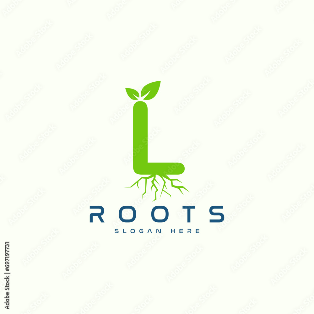 Nature Letter L Roots Logo Design Vector Image Stock Vector | Adobe Stock