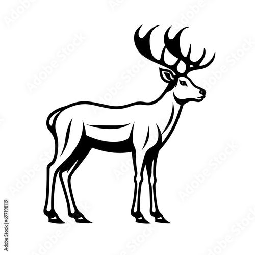 Transparent Deer Illustration  line art  silhouette