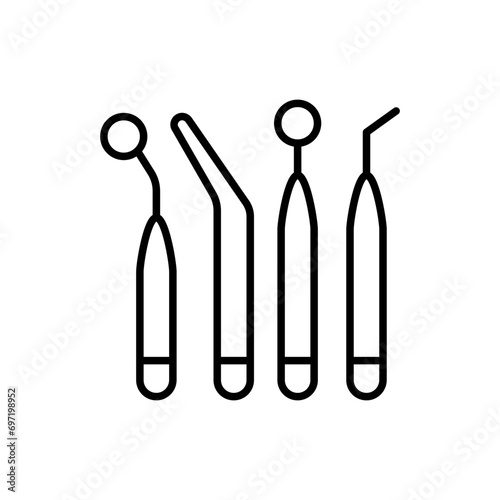 Dental tool icons, dentist minimalist vector illustration ,simple transparent graphic element .Isolated on white background