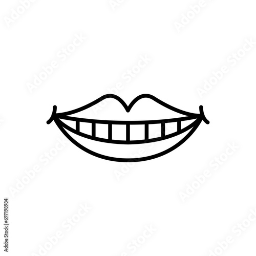 Fototapeta Naklejka Na Ścianę i Meble -  Smiling teeth icons, dentist minimalist vector illustration ,simple transparent graphic element .Isolated on white background