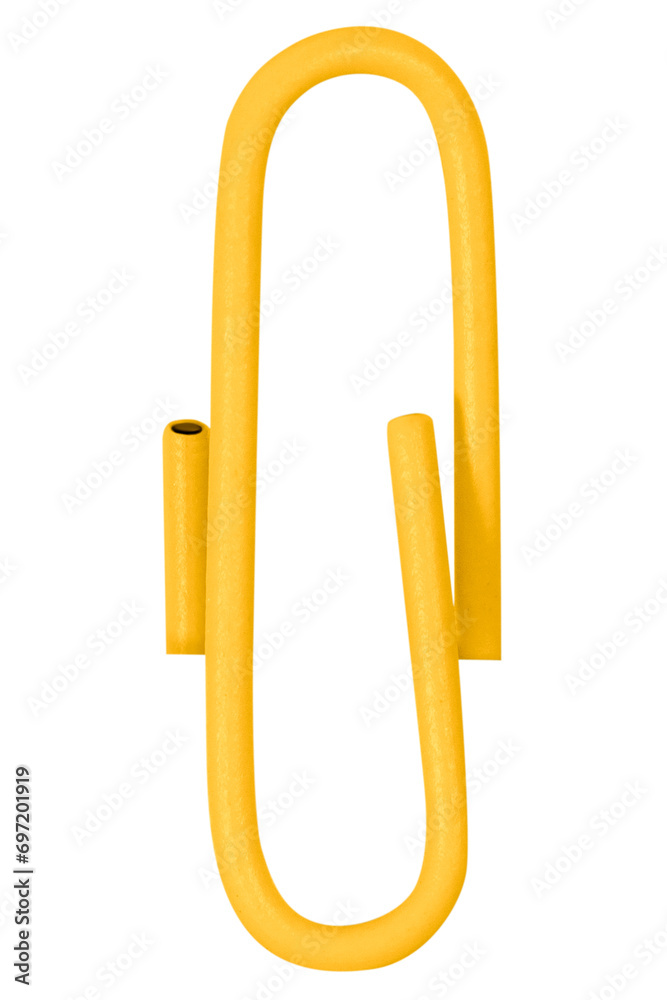 Yellow paperclip on a blank background. Yellow paperclip on a blank background.