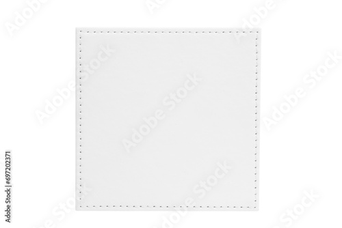 White leather frame on a blank background.