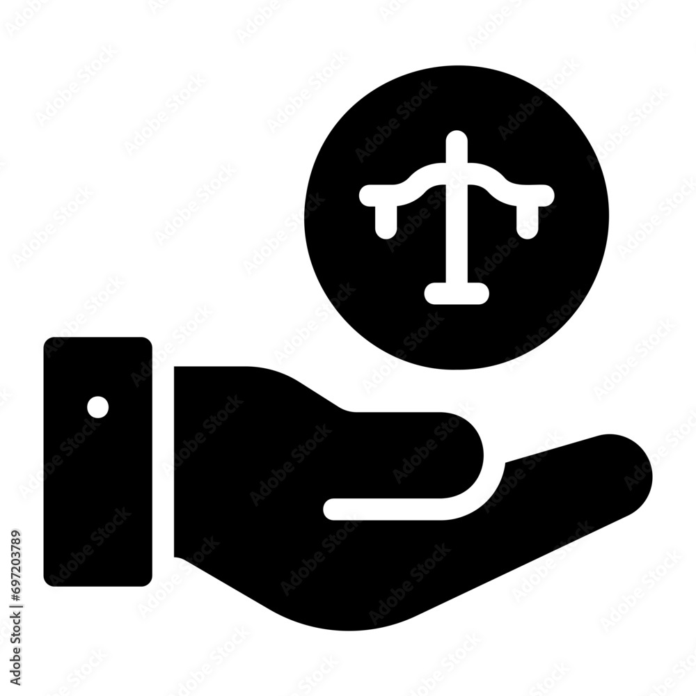 Obraz premium protection glyph icon