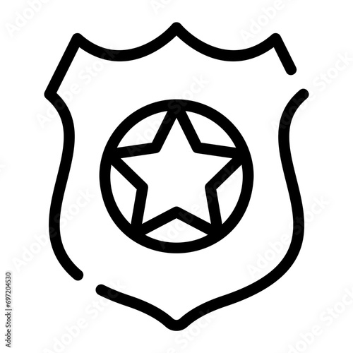 police badge line icon