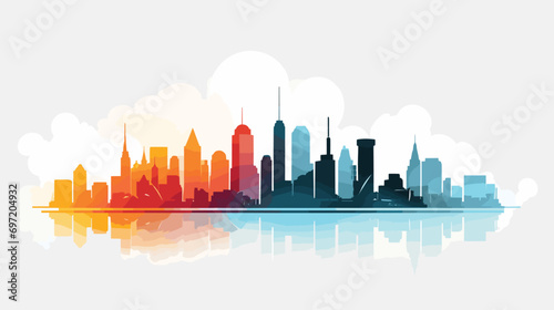  creative illustration city skyline with sleek silhouettes. Vector illustration 